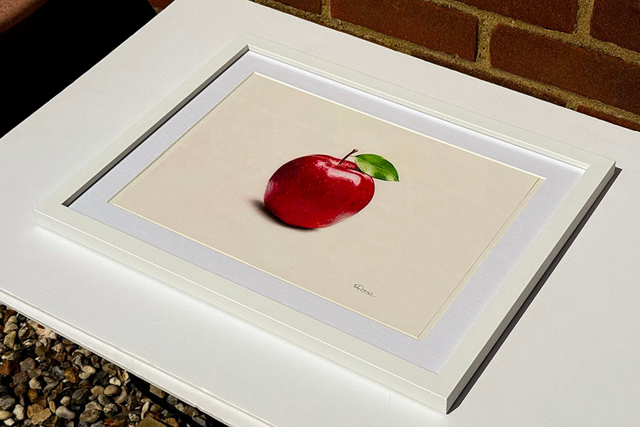 Original art, 3D Colour pencil Art, Apple Art, for sale, Wall Art & Decor, Artist Michael Rose