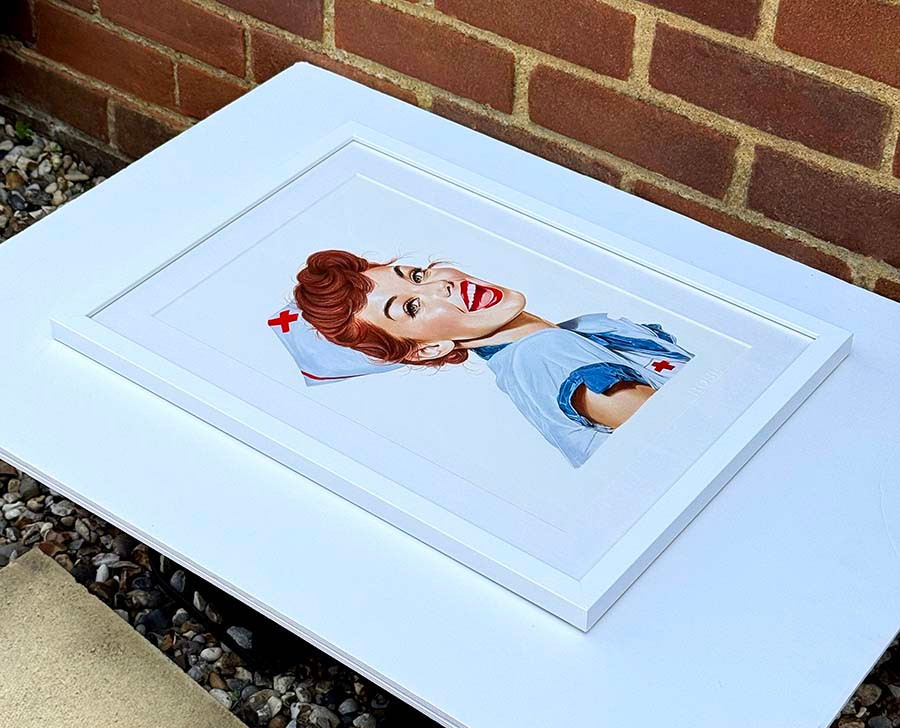 Original art, Colour pencil Art, Pinup girl Art, for sale, Wall Art & Decor, Artist Michael Rose