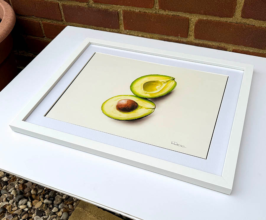 Original art, 3D Colour pencil Art, Avocado Art, for sale, Wall Art & Decor, Artist Michael Rose