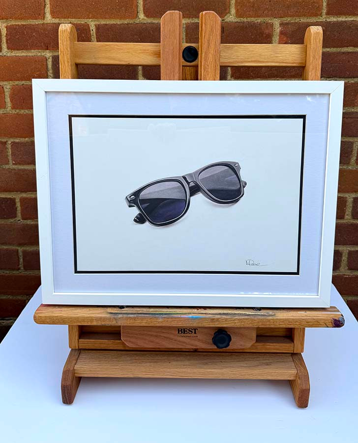 Original art, 3D Colour pencil Art, Sunglasses Art, for sale, Wall Art & Decor, Artist Michael Rose