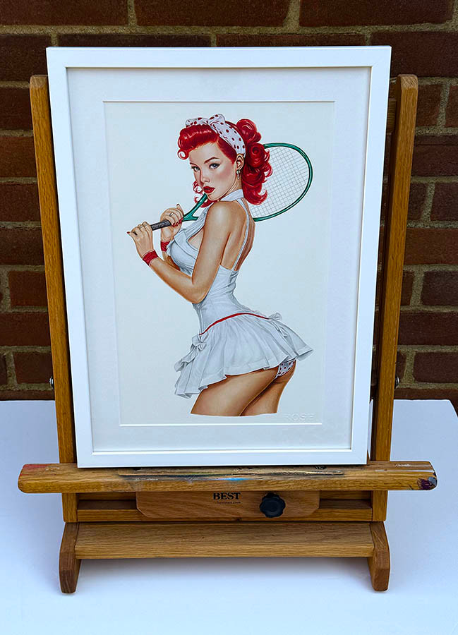 Original art, Colour pencil Art, Pinup girl Art, for sale, Wall Art & Decor, Artist Michael Rose