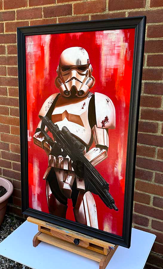 Original art, Oil painting, Acrylic painting, Star wars, Storm Trooper Art, for sale, Wall Art & Decor, Artist Michael Rose