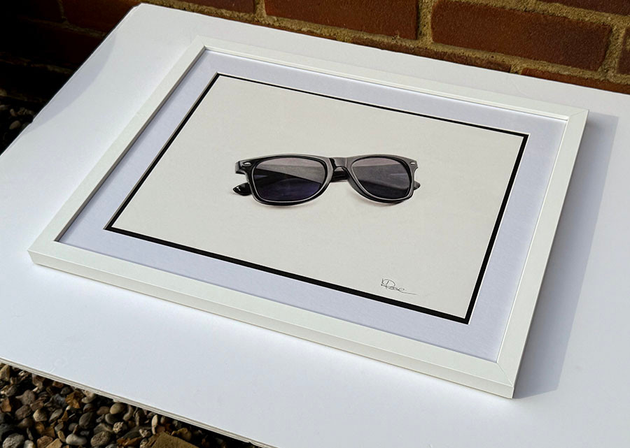 Original art, 3D Colour pencil Art, Sunglasses Art, for sale, Wall Art & Decor, Artist Michael Rose