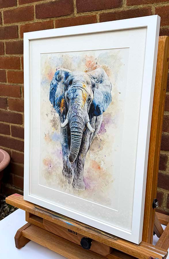Thumbnail: Original art, Water colour, Colour pencil Art, Elephant Art, for sale, Wall Art & Decor, Artist Michael Rose