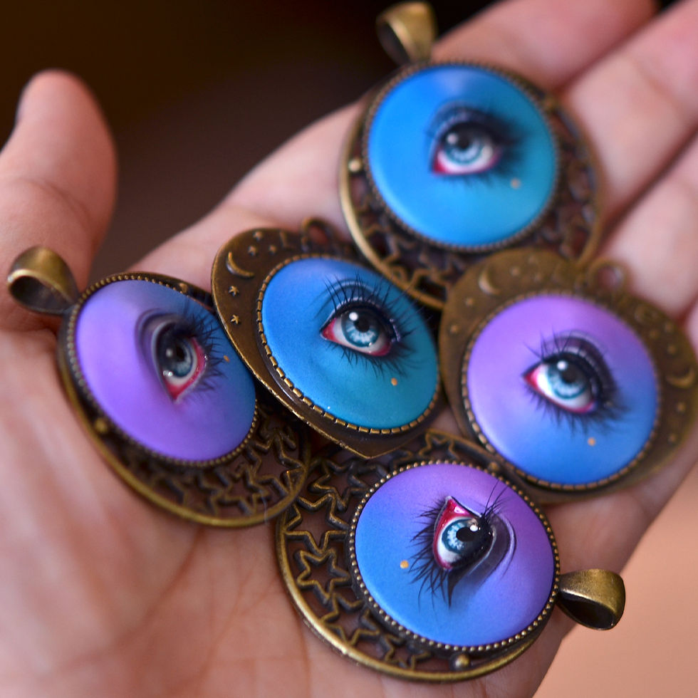 Thumbnail: Hand Painted Lover's Eye Pendant