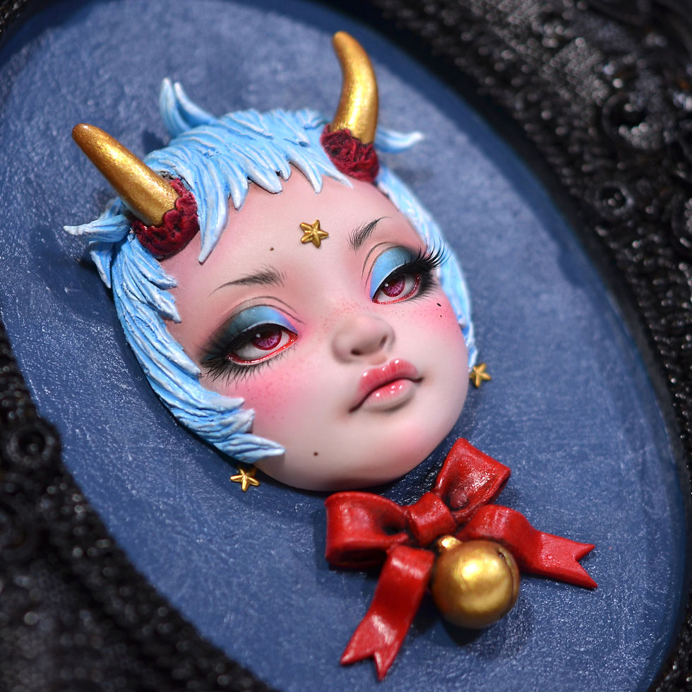 Thumbnail: "Yokai" Cameo Wall Sculpture