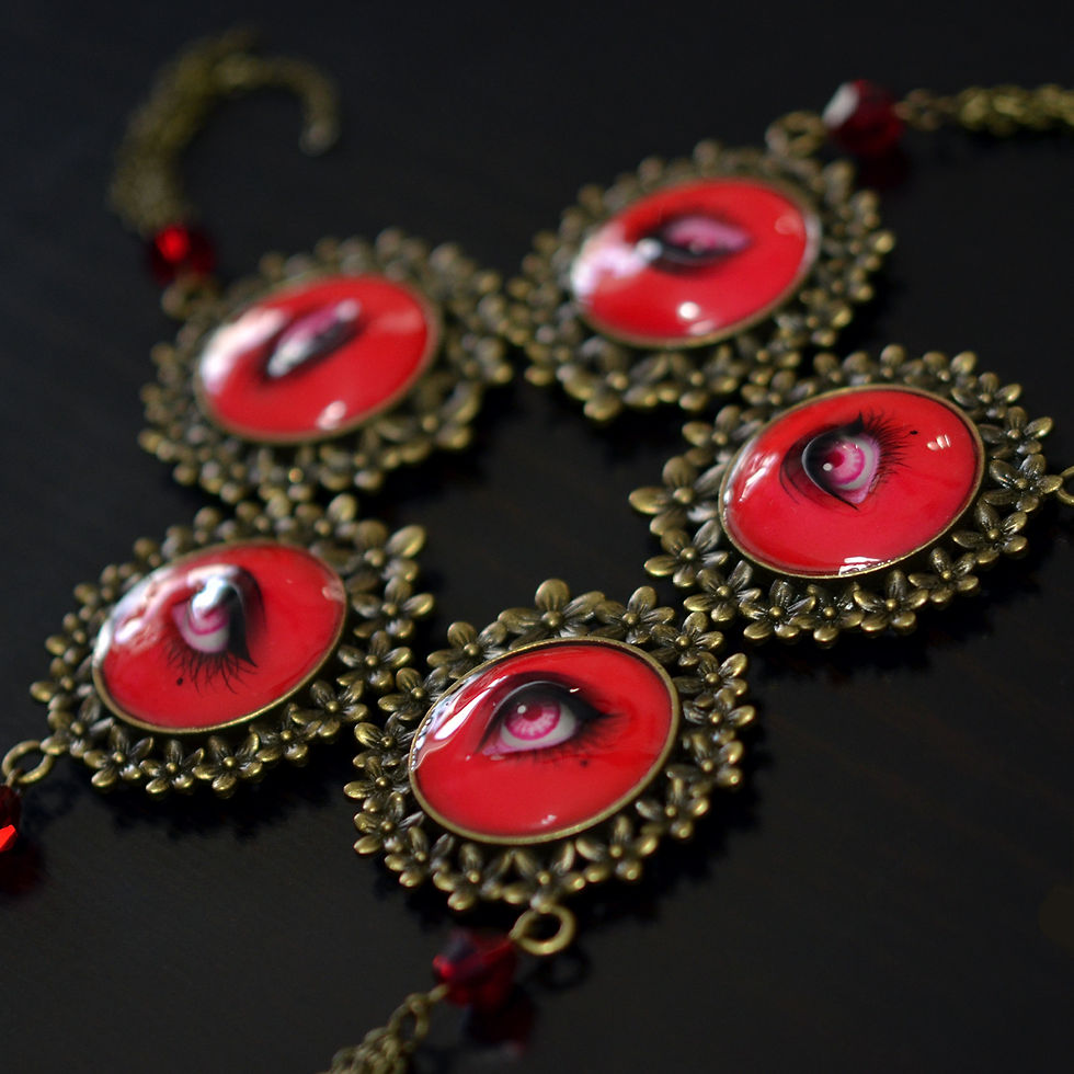 Thumbnail: Hand Painted Demon Eye Brooch (magnetic clasp)