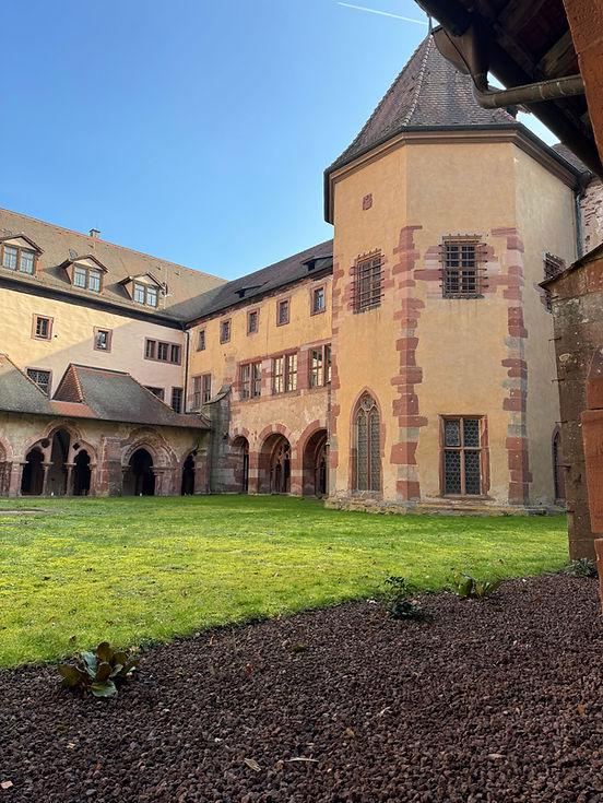 View of the cloister at Bronnbach Monastery