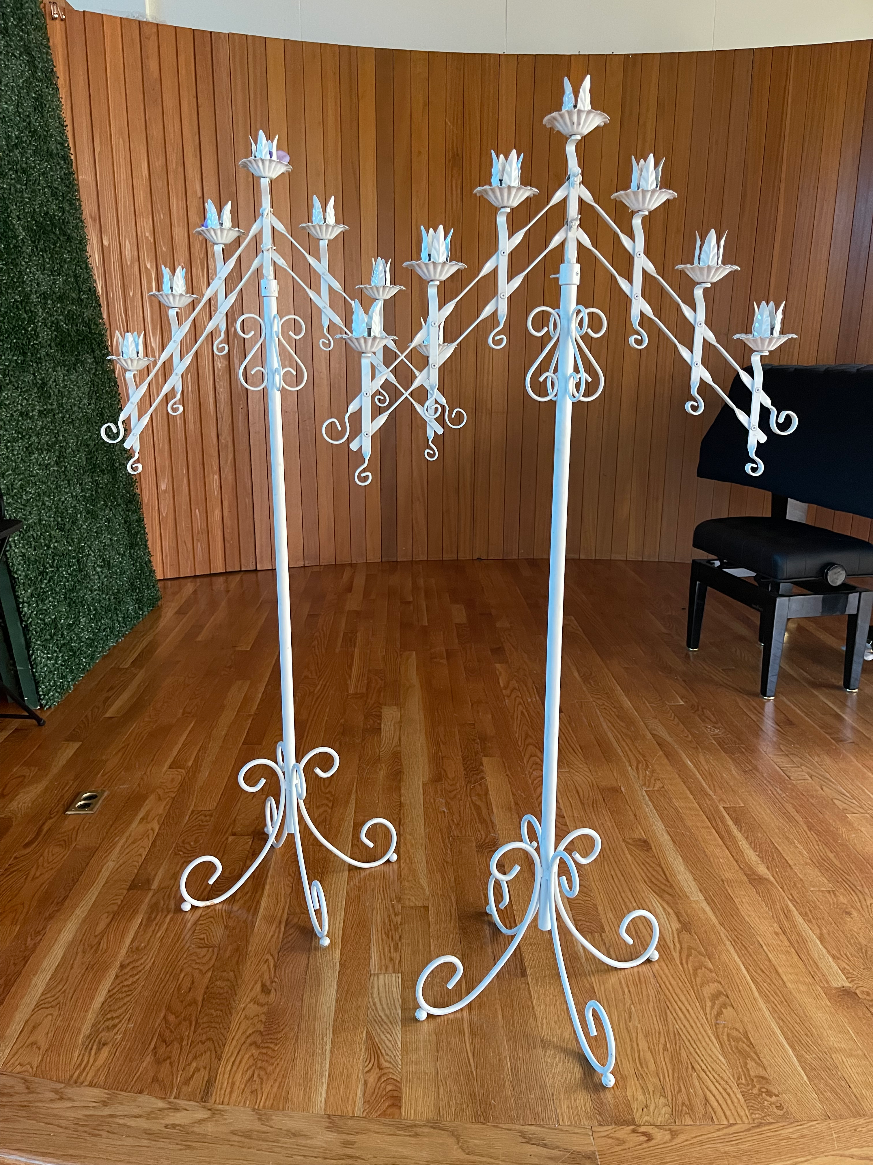 White Adjustable Candelabras