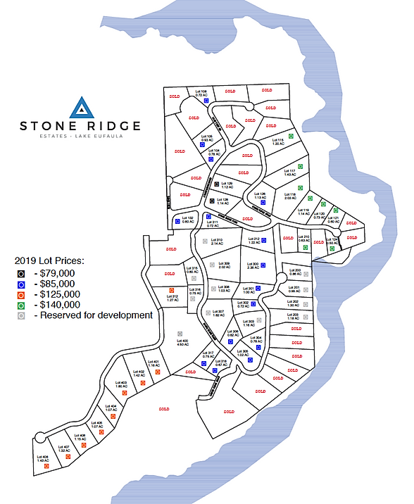 Stone Ridge Estates Lake Eufaula, OK Waterfront Lots