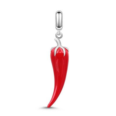 Red Chilly Silver Charms - Heat up Your Look!