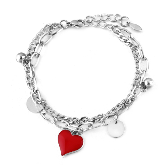 Retro Double Layer Heart Bracelet