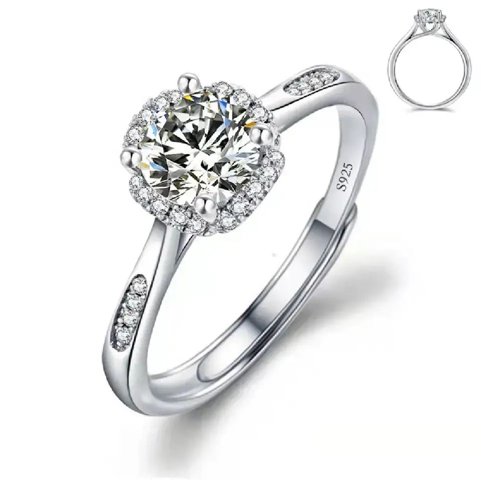 Elevated Sparkling Hollow Stud Ring