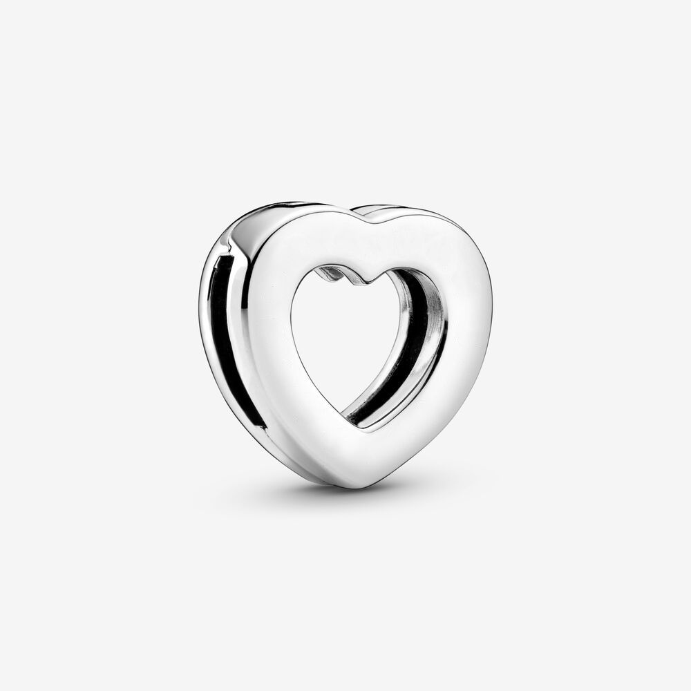 Breloque coeur creux en argent S925