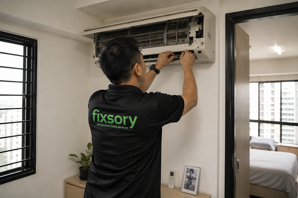 Fixsory Technician Installing an Aircon Unit