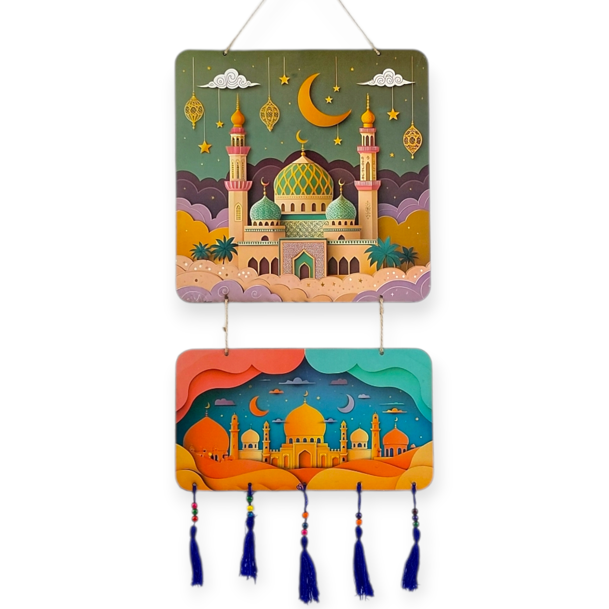 Multicolor Wooden Ramadan Hanging For Wall Decoration-020