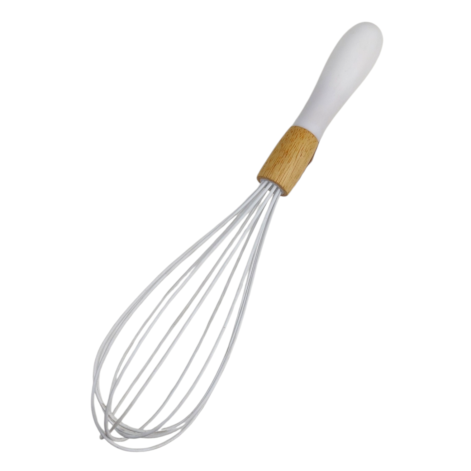 Silicone Whisk With A Wooden Handle - 12"