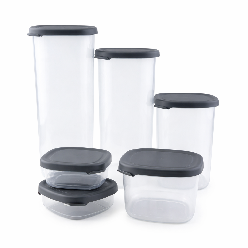 Foly Life Food Storage Box - 6 Pcs - Grey