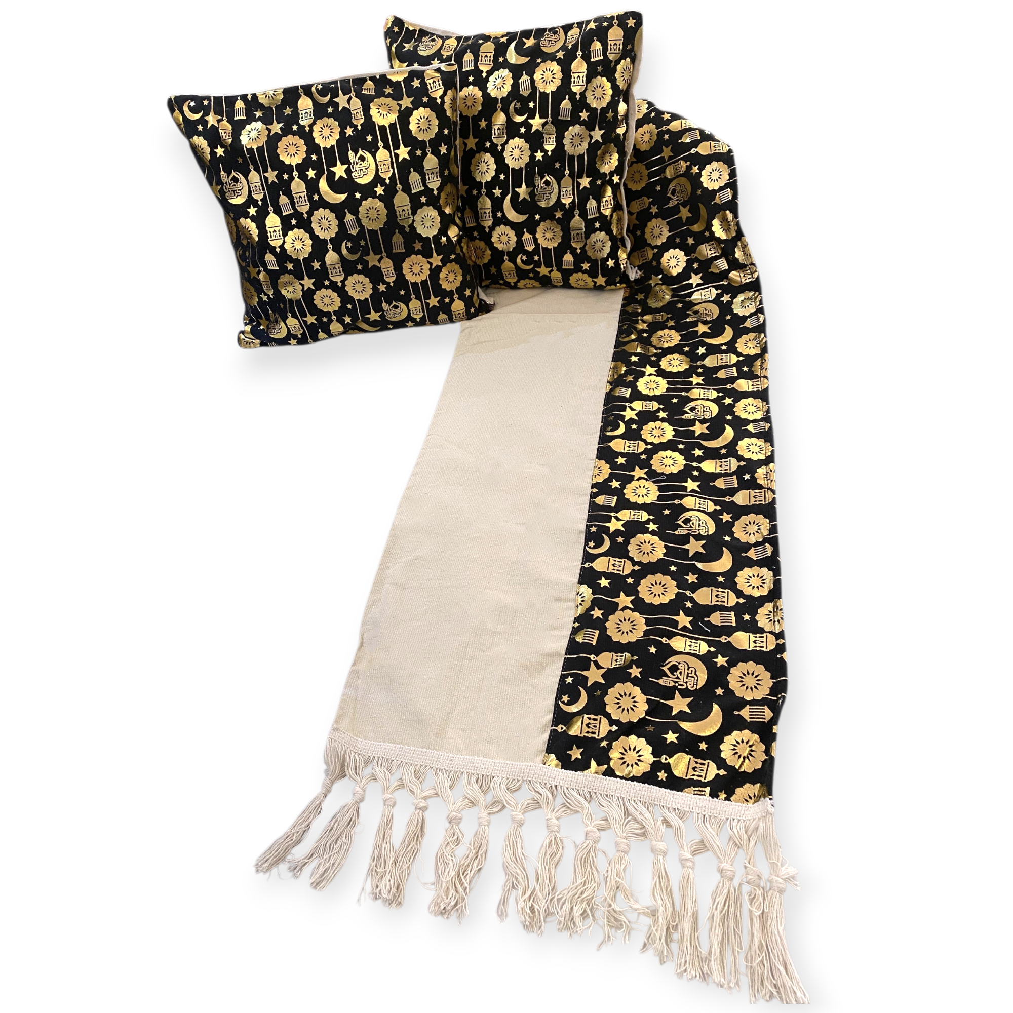 Ramadan Set Of Table Runner And 2 Cushion Cover