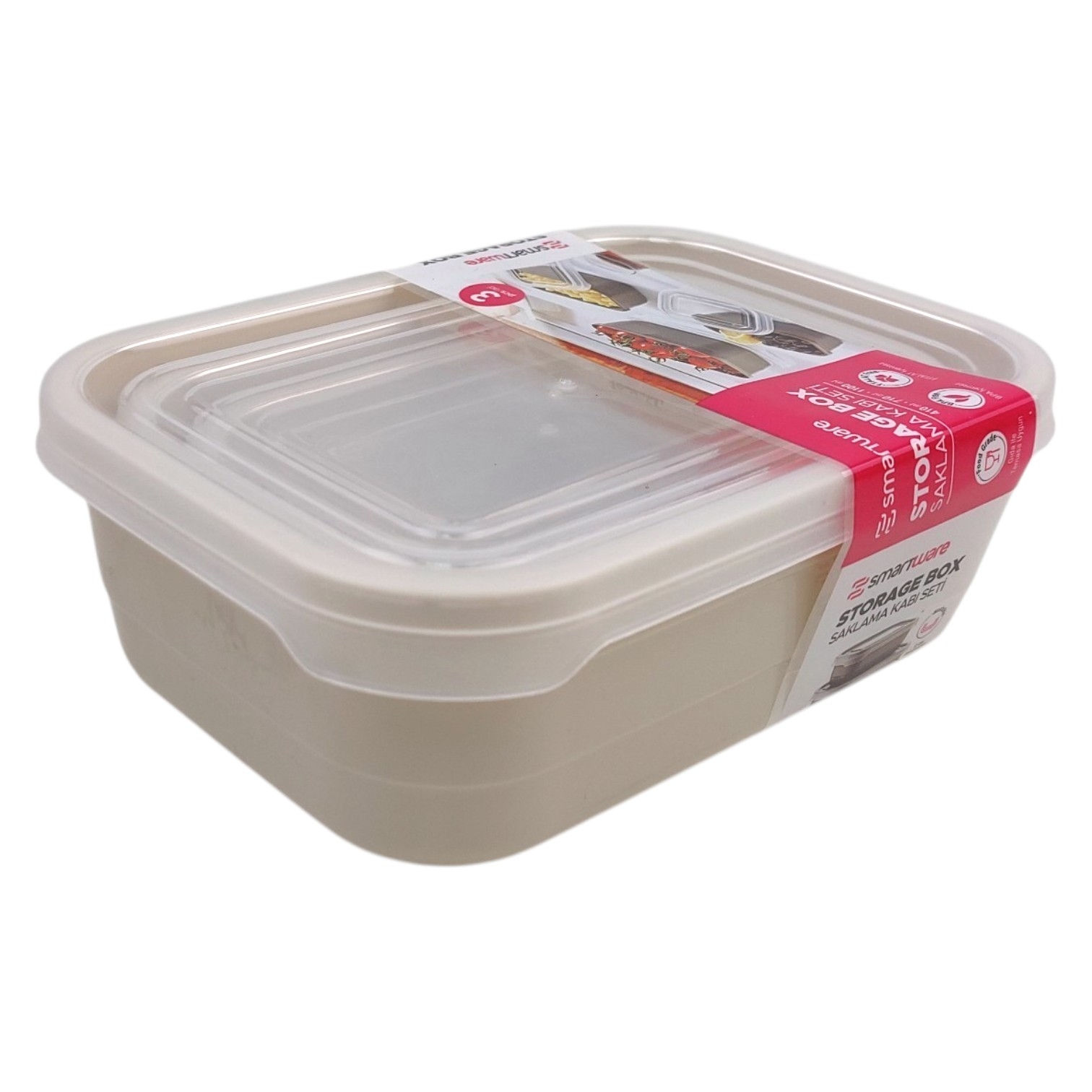 Smartware Food Storage Box - 3 Pcs.- 410 ml. + 710 ml. + 1100 ml.