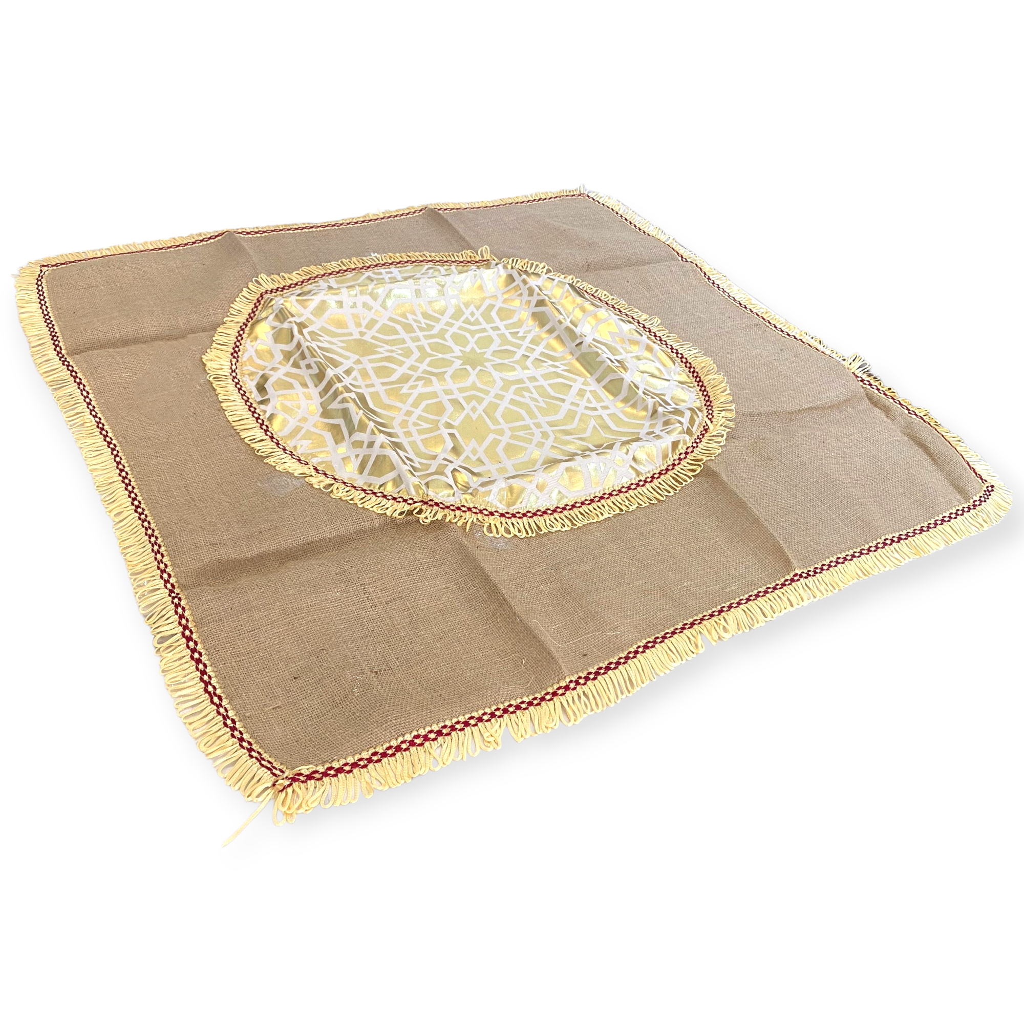 Ramadan Decorative Burlap Table Cloth - 100*100 cm.
