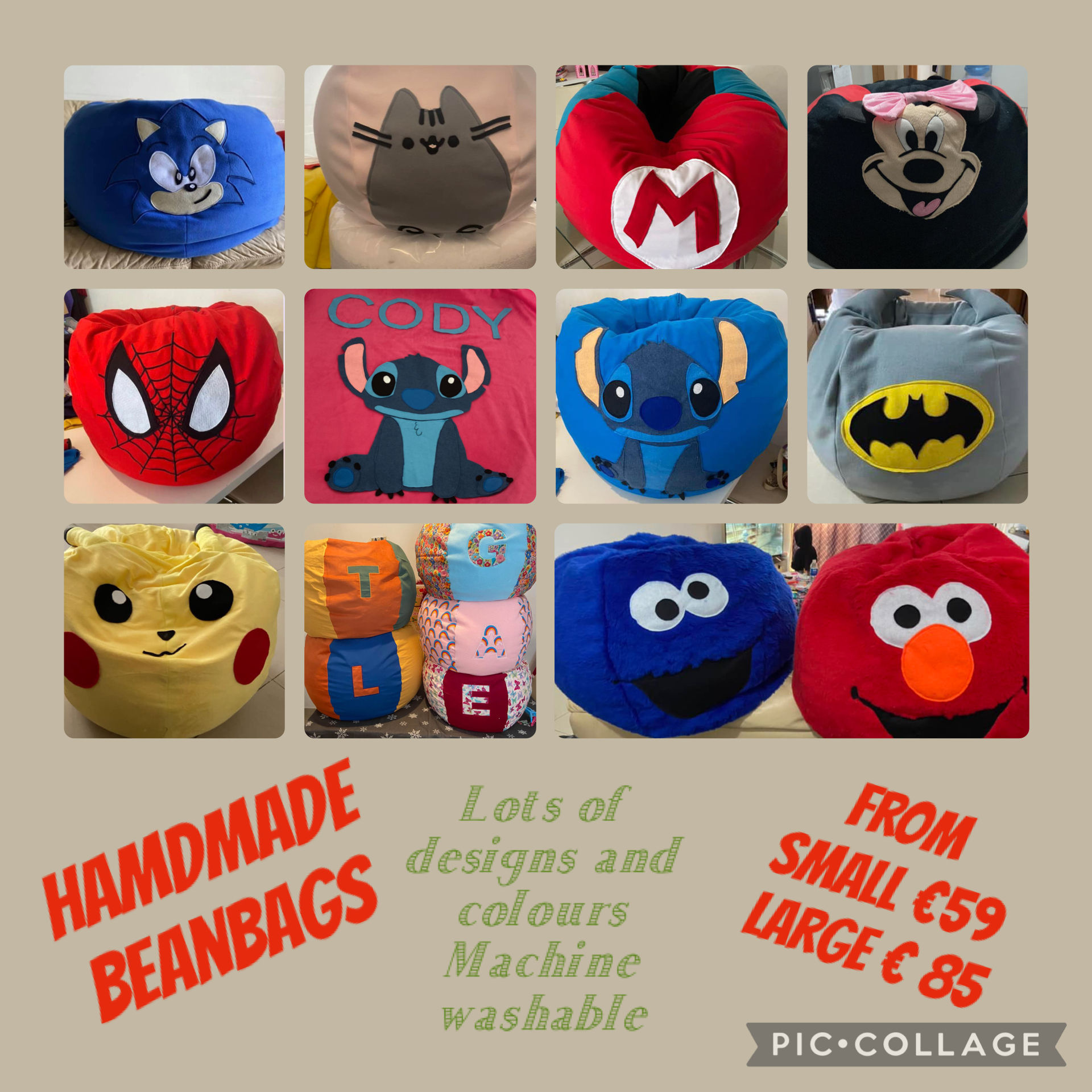 Large round beanbag- 104 cm removable cover 