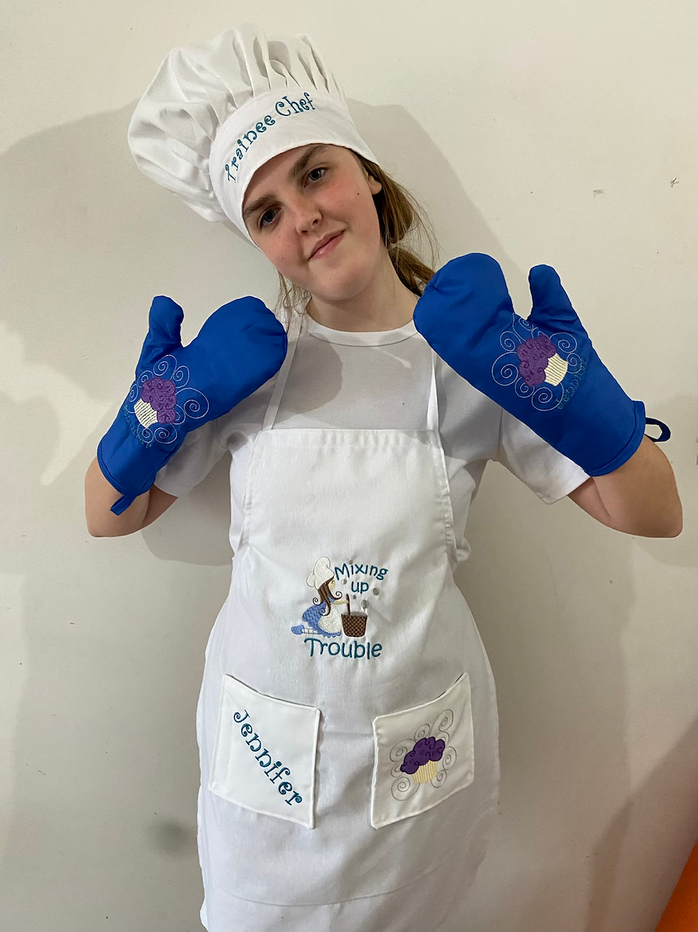 Thumbnail: Personalised aprons size 12 months to 6xl