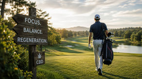 Golfer auf dem Golfplatz zum Thema CBD beim Golfen und Regeneration