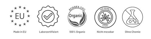 Organic cosmetics with CBD, seal of quality, EU seal, laboratory certified, 100% natural, THC content legal, without chemicals