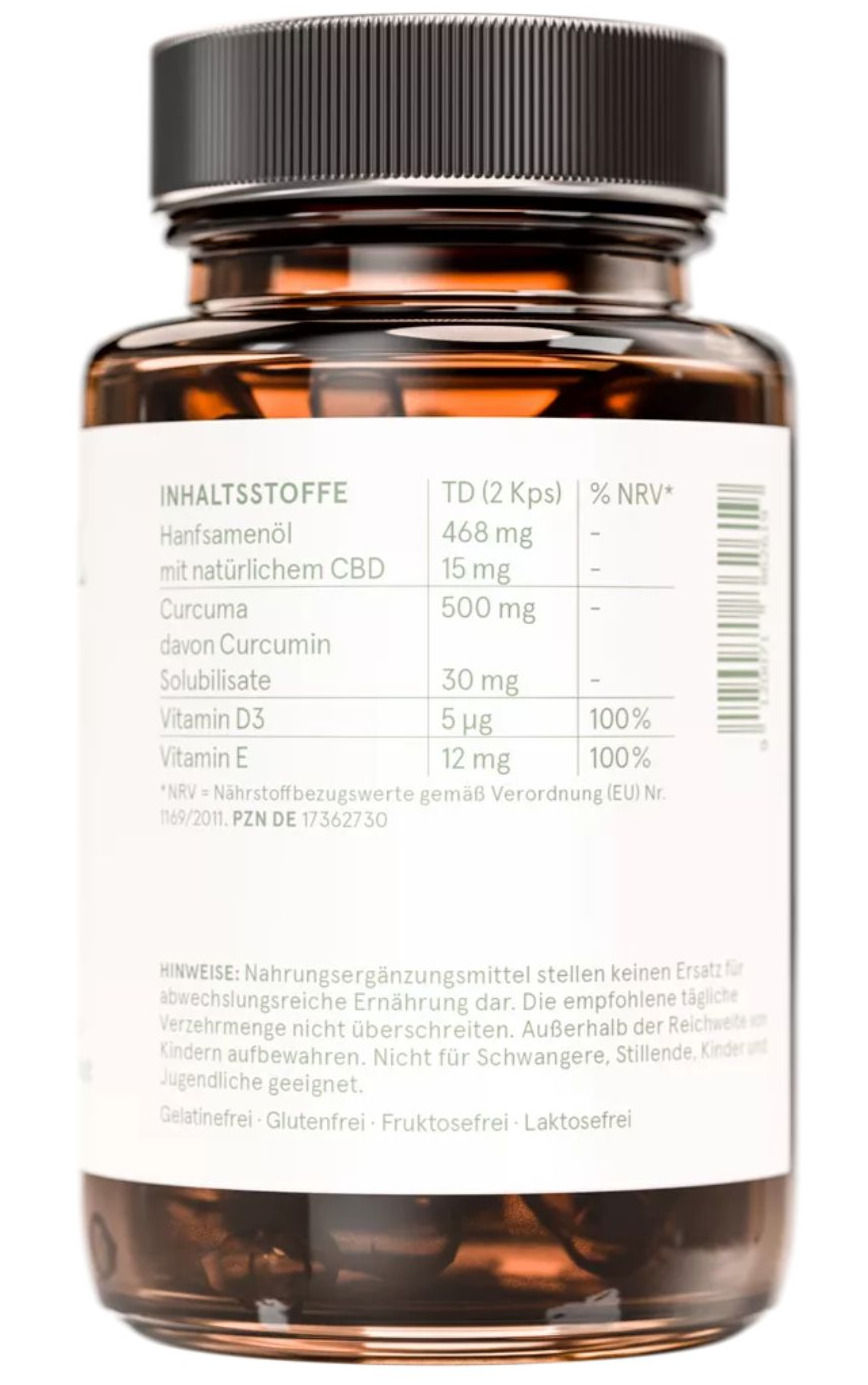 CBD Curcuma - Spezialkomplex, Rückseite