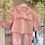 Thumbnail: Mintini pink trousers and blouse with scallop trims embroidered with floral details