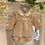 Thumbnail: Amore beige smocked baby girl jampant and blouse