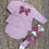 Thumbnail: Condor Dusty Pink Velvet Bow Knitted jumper and short set