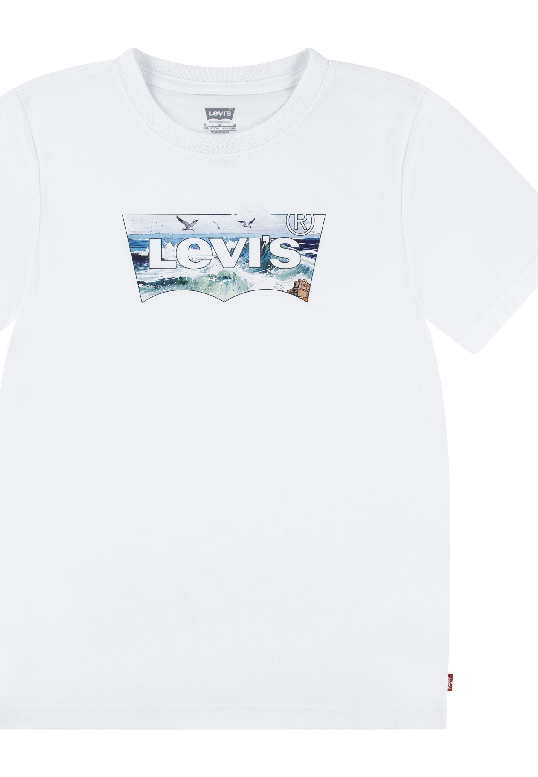 Levi's ocean print batwing logo white t-shirt