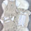 Thumbnail: Pastels & Co girls beige gingham dungaree with a matching frill white top