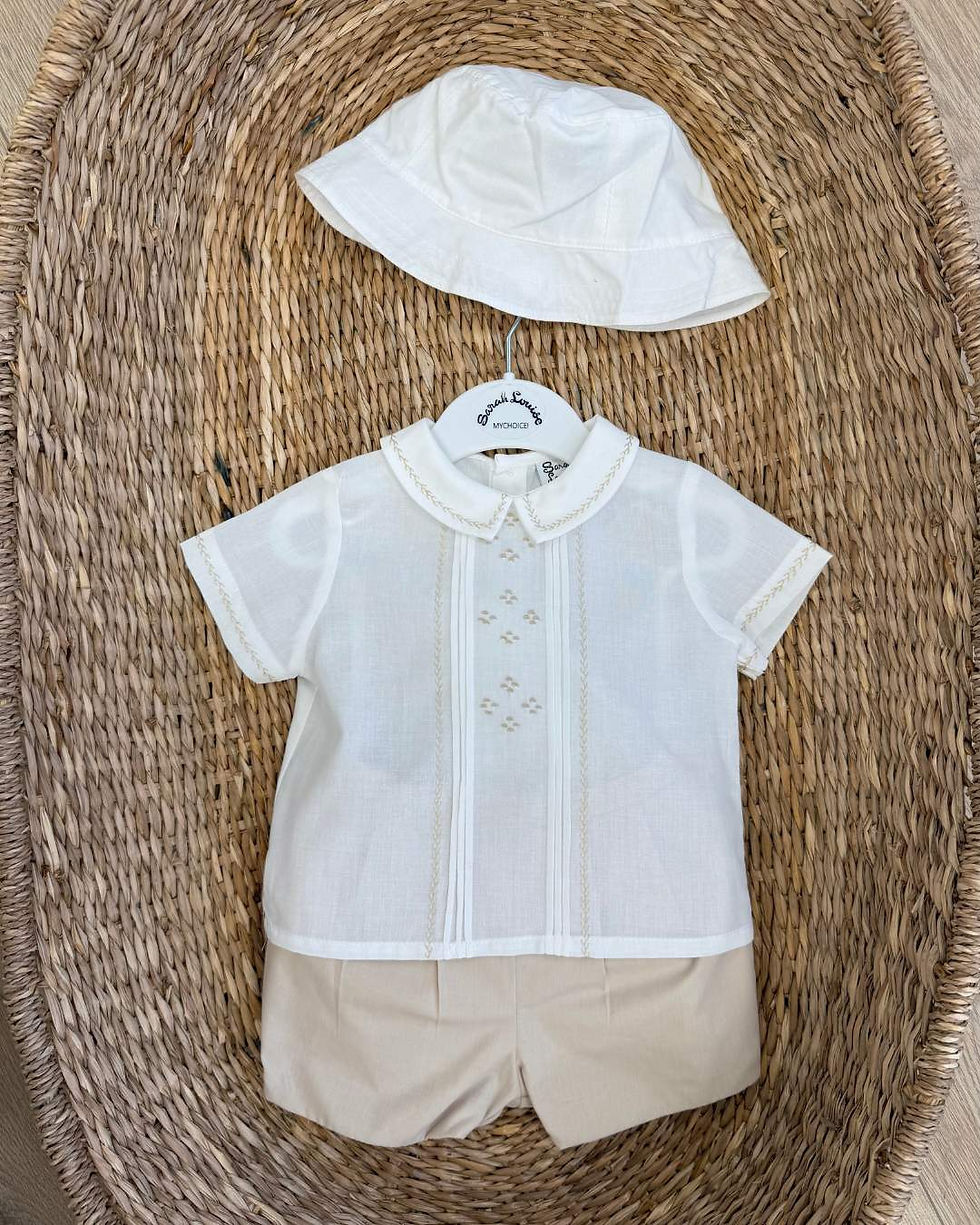 Sarah Louise x Little Lambs Heritage Sun Hat in Ivory