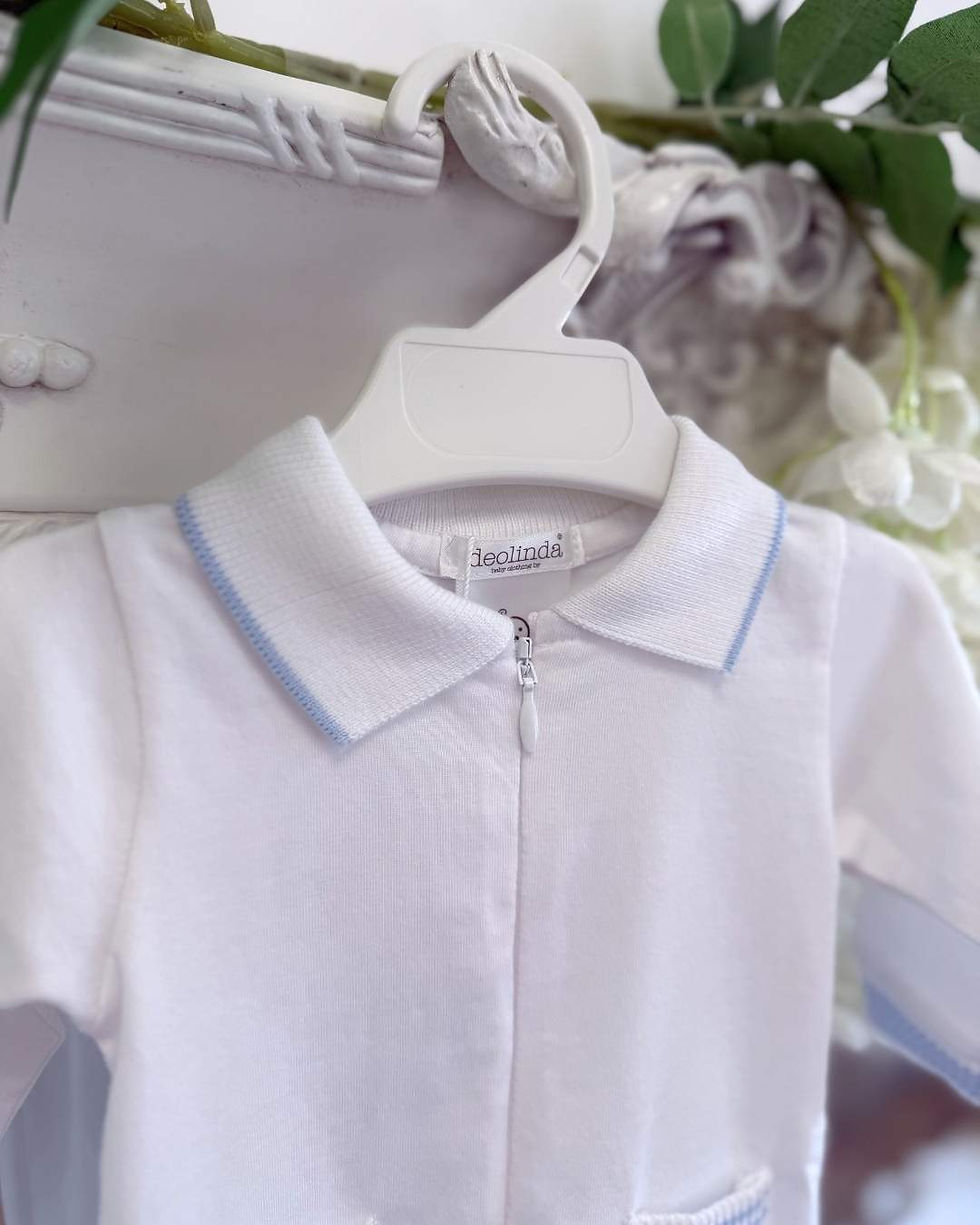 Thumbnail: Deolinda Marshmallow Blue Babygrow