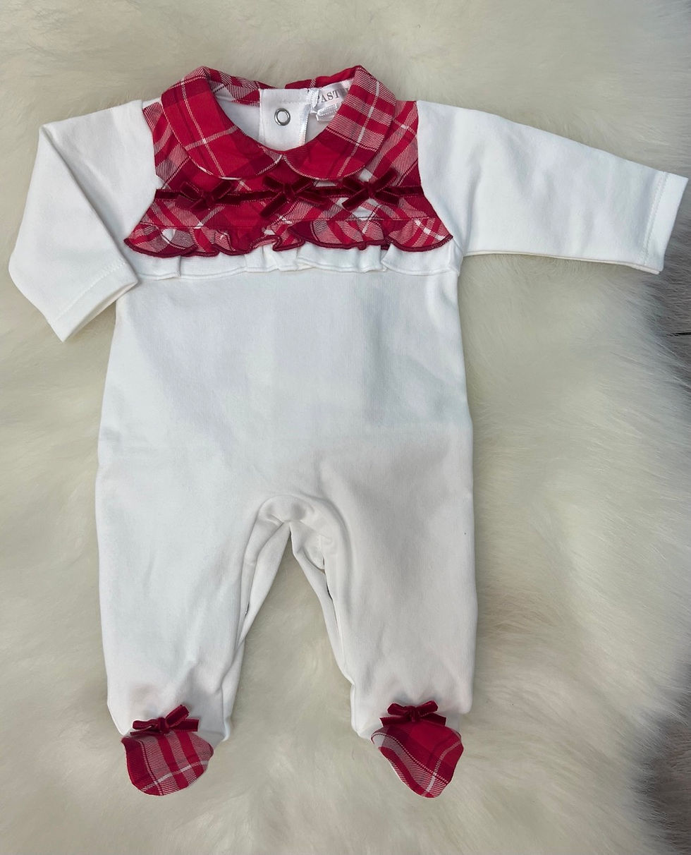 Pastels & Co Red Check Babygrow