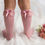 Thumbnail: Meia Pata knee high socks with lace frill and back bow
