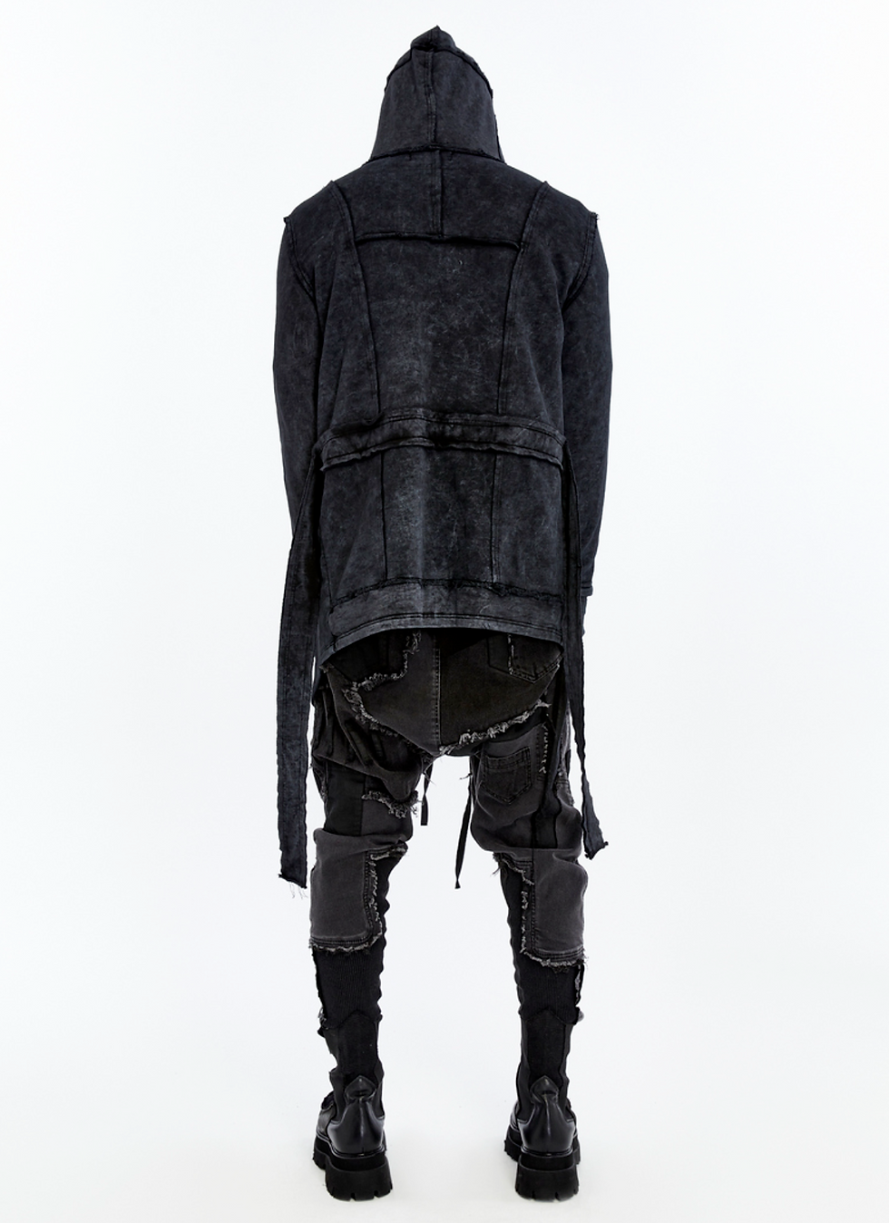 Küçük resim: DIRY STITCHED CARDIGAN ACID BLACK