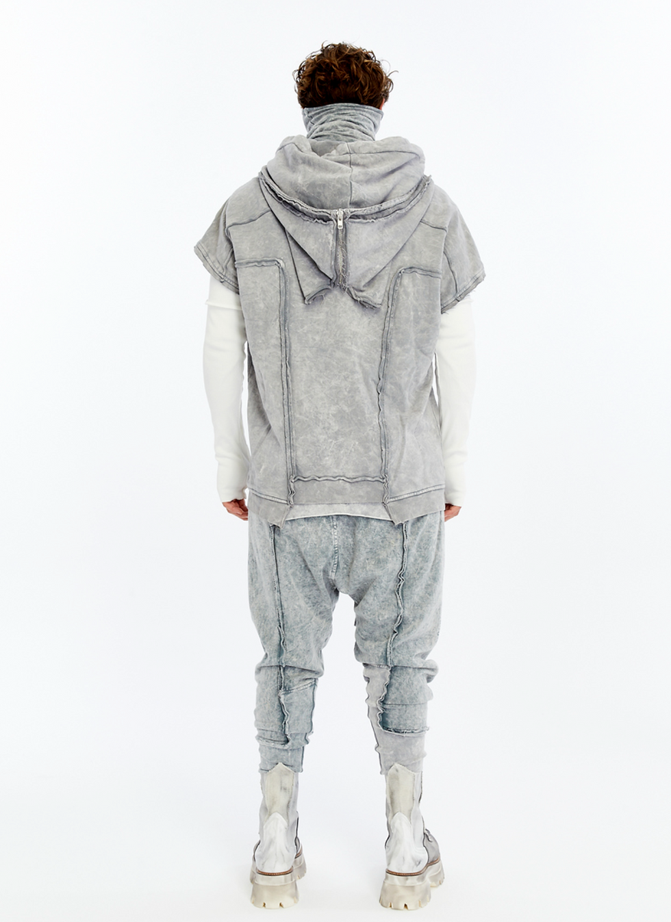 Küçük resim: DOUBLE HOODED VEST ACID GREY