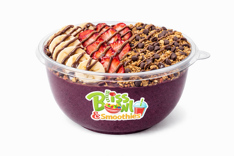 Bliss Bowl with banana, strawberry, and granola