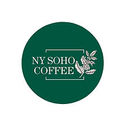 NY SOHO COFFEE logo on a green circle, with flower illustration.