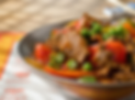 Beef stew with bell peppers and peas
