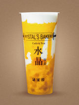 KRYSTAL'S BAKER Cafe & Tea 水晶饮品, 黄色分层特写