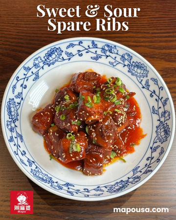 甜酸排骨美食,Sweet & Sour Spare Ribs 食材,mapousa.com 美味菜肴,盘中美食。
