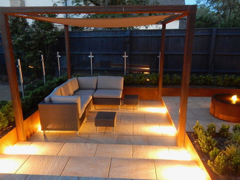 lighting design stamford garden design Tythorne Garden Design