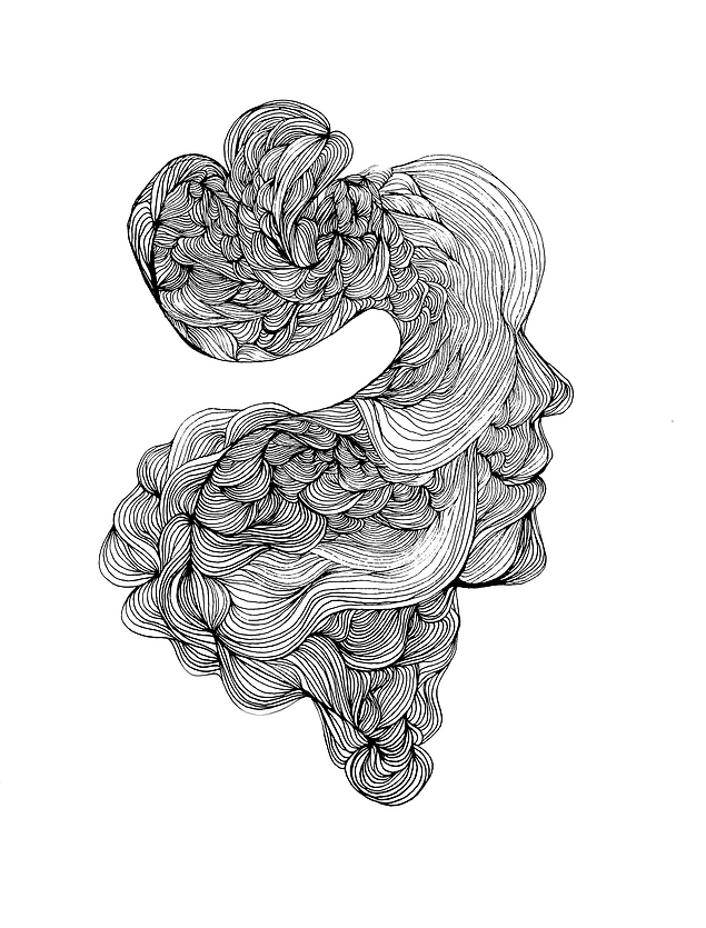 Espace de pensée n°1, feutres fins, 42x29,7 cm, mai 2017