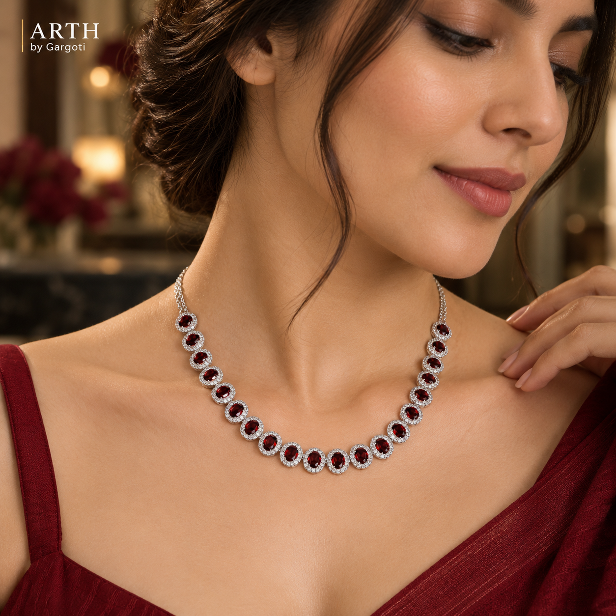 Garnet & Zircon Jewellery Set