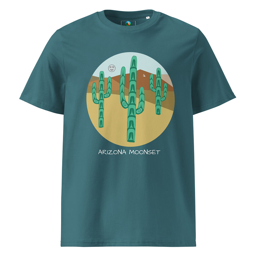 Thumbnail: Unisex organic ribbed neck t-shirt Arizona Moonset